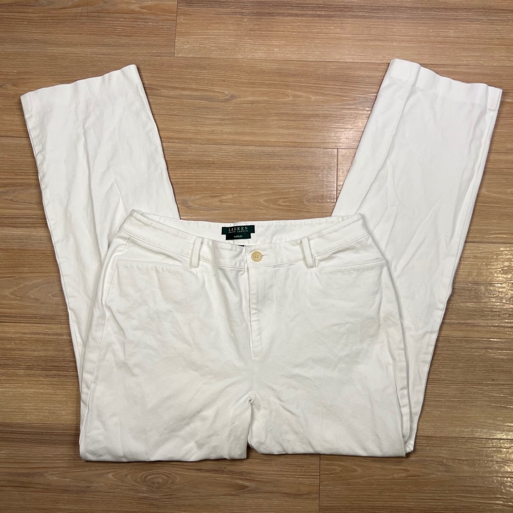 Lauren Ralph Lauren Womens Catlin Pants Straight Leg White 10